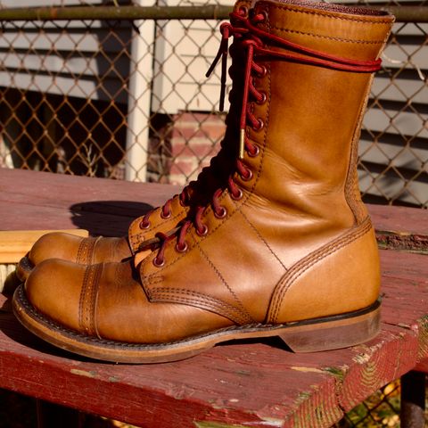 View photo of Corcoran Jump Boot in Hand Dyed Light Tan