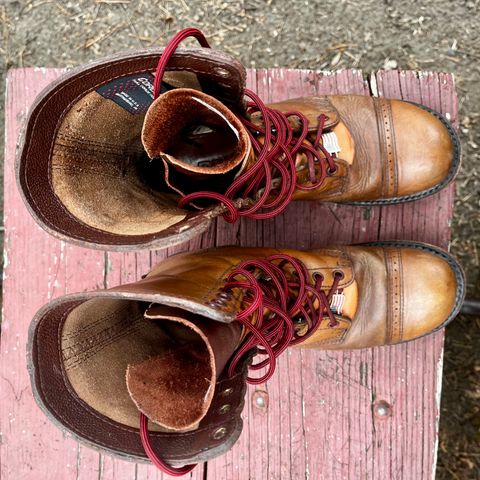 View photo of Corcoran Jump Boot in Hand Dyed Light Tan