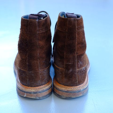 Tricker's Simon Longwing Brogue Boot in C.F. Stead Ridge Waxed Reverse Suede