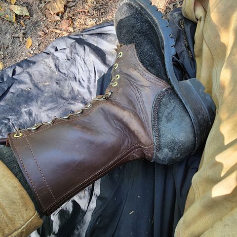 Frank's The Patriot in Seidel Walnut Oil Tan & Black Roughout Work Leather