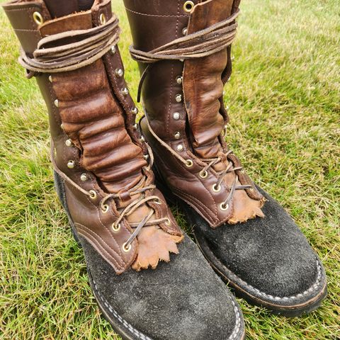 Frank's The Patriot in Seidel Walnut Oil Tan & Black Roughout Work Leather