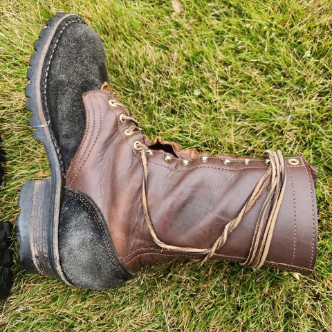 Frank's The Patriot in Seidel Walnut Oil Tan & Black Roughout Work Leather