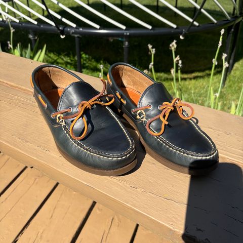 Oak Street Bootmakers Camp Moc in Horween Navy Chromexcel