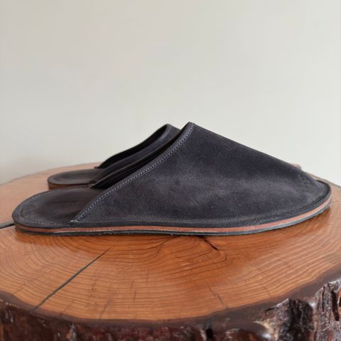 Search result thumbnail of Viberg Slide in C.F. Stead Navy Janus Calf Suede