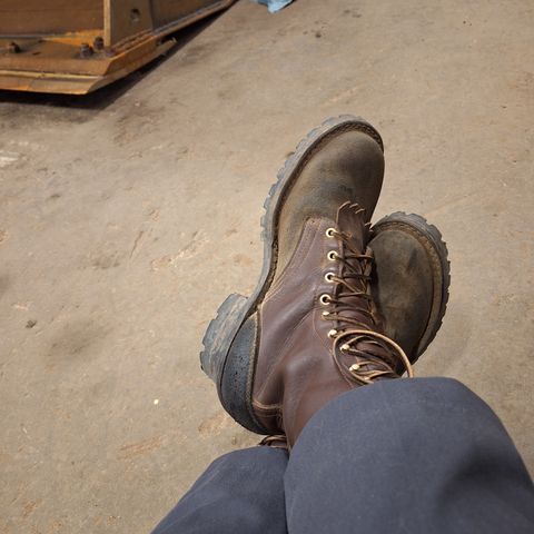 Frank's The Patriot in Black Roughout Work Leather & Seidel Walnut Oil Tan