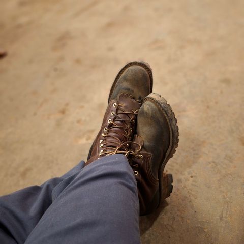 Frank's The Patriot in Black Roughout Work Leather & Seidel Walnut Oil Tan