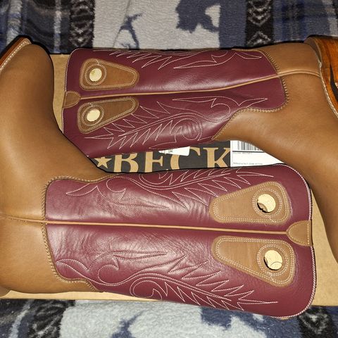 Beck Custom Cowboy Boots in Saddle Tan & Wine Dyed Calf