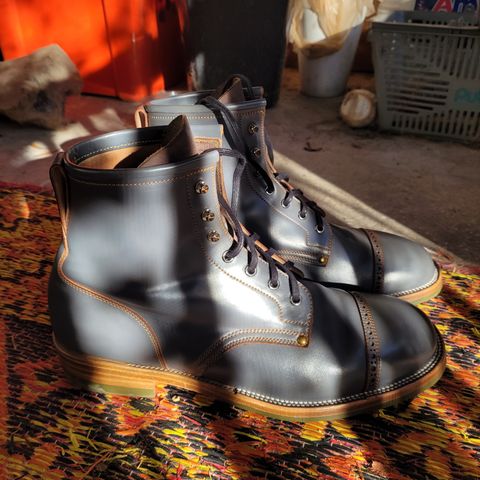 Iron Boots The Chosen One in Maryam Grigio Shell Cordovan