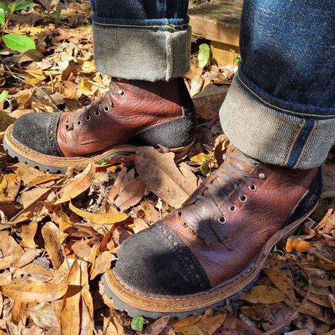 White's Bounty Hunter in Law Tanning Brown Bison & Seidel Black Oil Tan Roughout