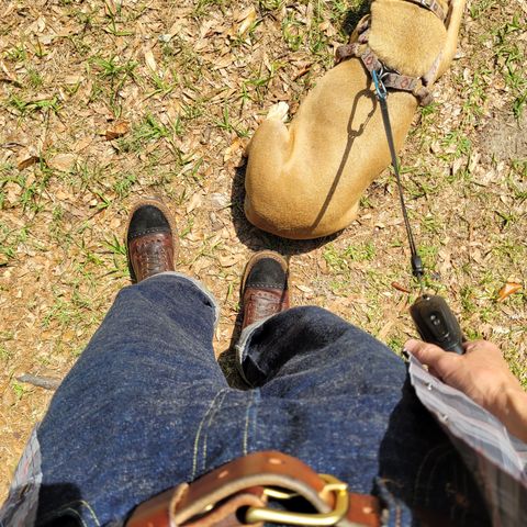Search result thumbnail of White's Bounty Hunter in Law Tanning Brown Bison & Seidel Black Oil Tan Roughout
