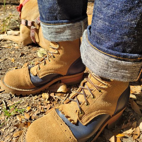 Frank's Type 2 Highlander in Seidel Tan Teton Roughout & Horween Ink Cavalier