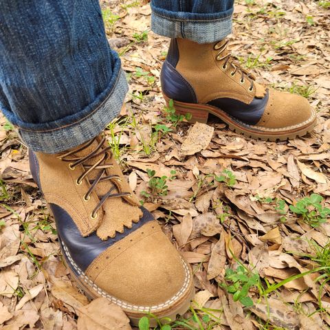 Search result thumbnail of Frank's Boots Type 2 Highlander in Seidel Tan Teton Roughout & Horween Ink Cavalier