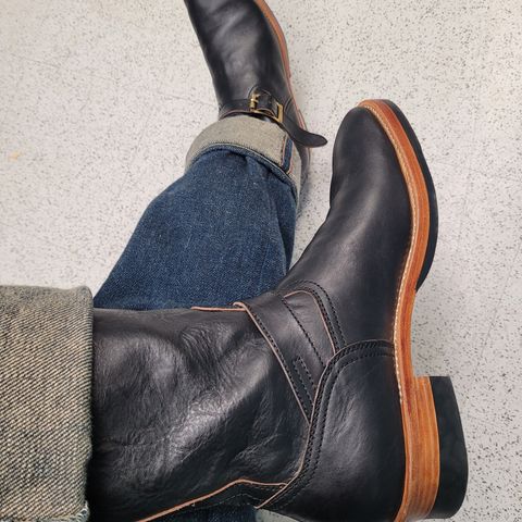 Briselblack The Keeper 'Type 2' Engineer Boot in Shinki Black Teacore Horsehide