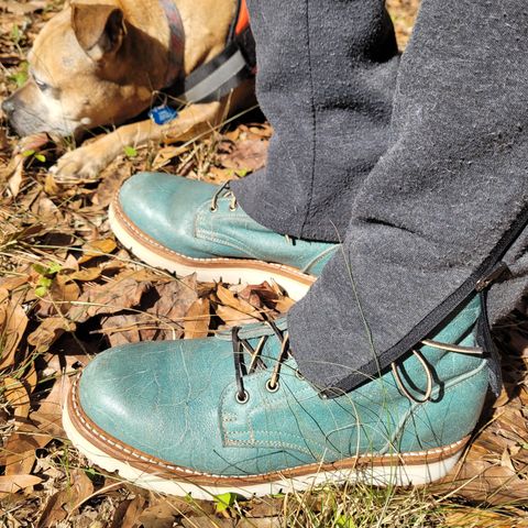 Truman Plain Toe Boot in C.F. Stead Aqua Rambler