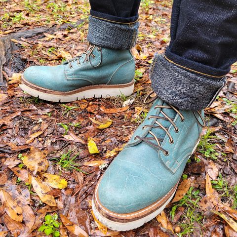 Truman Plain Toe Boot in C.F. Stead Aqua Rambler
