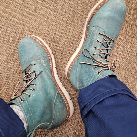 Truman Plain Toe Boot in C.F. Stead Aqua Rambler