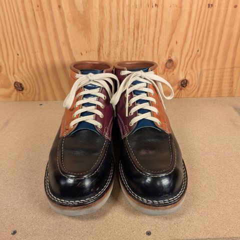 Nicks Moc Toe in Horween Black Chromexcel & Wickett & Craig Medium Brown Traditional Harness & Wickett & Craig Burgundy Traditional Harness