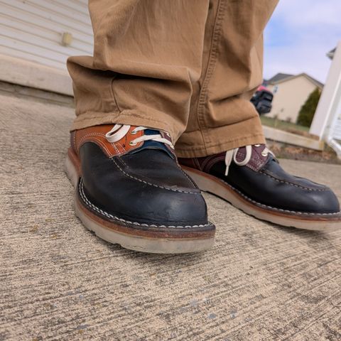 Nicks Moc Toe in Horween Black Chromexcel & Wickett & Craig Medium Brown Traditional Harness & Wickett & Craig Burgundy Traditional Harness