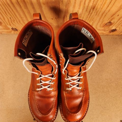 Nicks Moc Toe in Wickett & Craig Tobacco Double Stuff