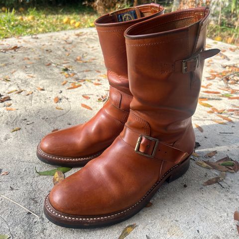 John Lofgren Wabash Engineer Boots in Badalassi Carlo Cognac Minerva