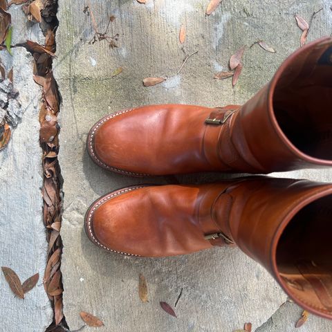 John Lofgren Wabash Engineer Boots in Badalassi Carlo Cognac Minerva