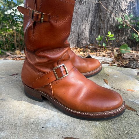 John Lofgren Wabash Engineer Boots in Badalassi Carlo Cognac Minerva