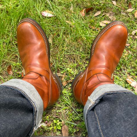 John Lofgren Wabash Engineer Boots in Badalassi Carlo Cognac Minerva