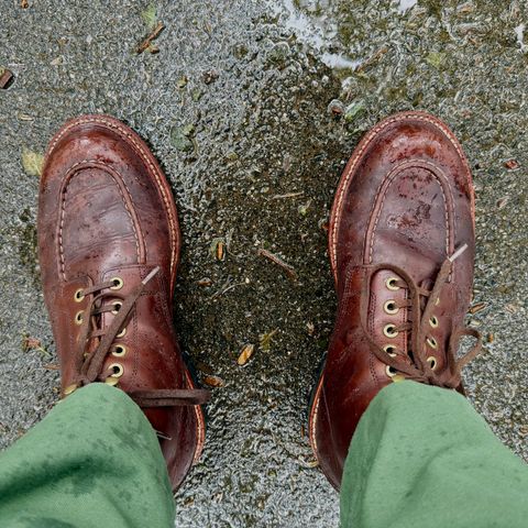 Grant Stone Brass Boot in Horween Crimson Chromexcel
