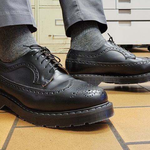 NPS Shoes Brogue Shoe in Black Hi-Shine