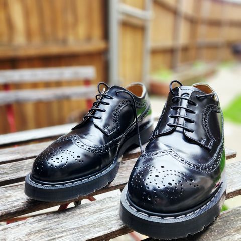 NPS Shoes Brogue Shoe in Black Hi-Shine
