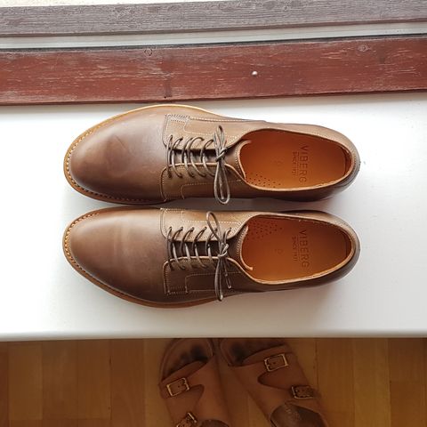 Viberg Derby Shoe in Guidi Color C Calf