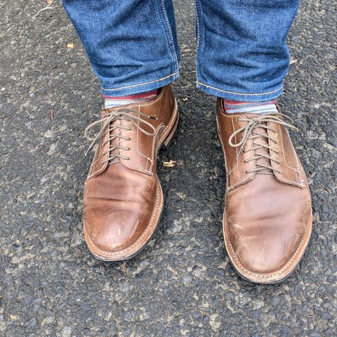 Viberg Derby Shoe in Guidi Color C Calf