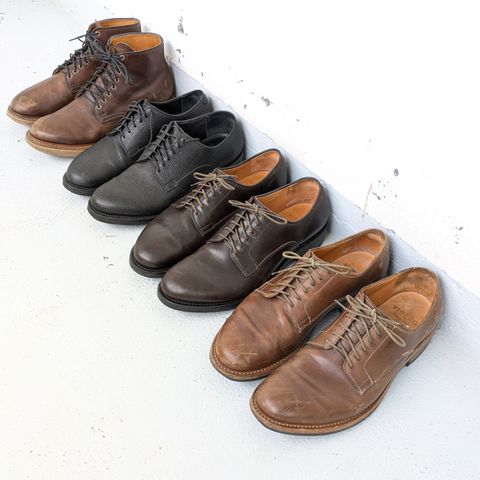Viberg Derby Shoe in Guidi Color C Calf