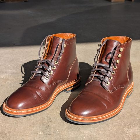 Grant Stone Diesel Boot in Horween Crimson Chromexcel