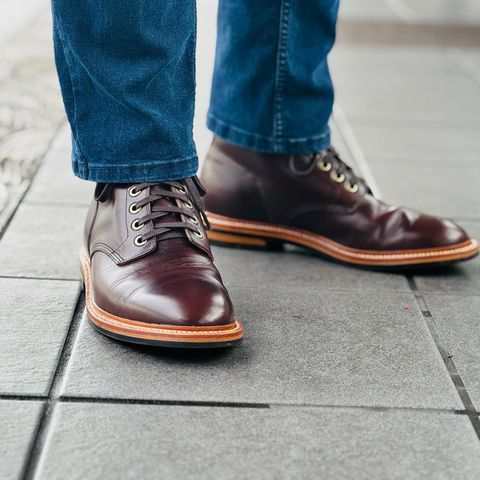 Grant Stone Diesel Boot in Horween Crimson Chromexcel