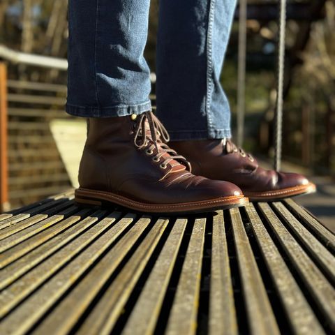 Grant Stone Diesel Boot in Horween Crimson Chromexcel