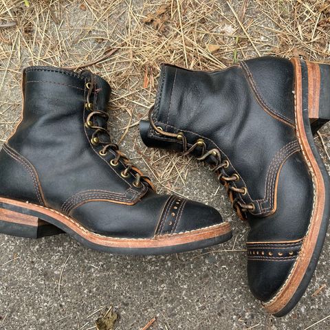 Wesco Warren Boot in Horween Navy Waxed Flesh