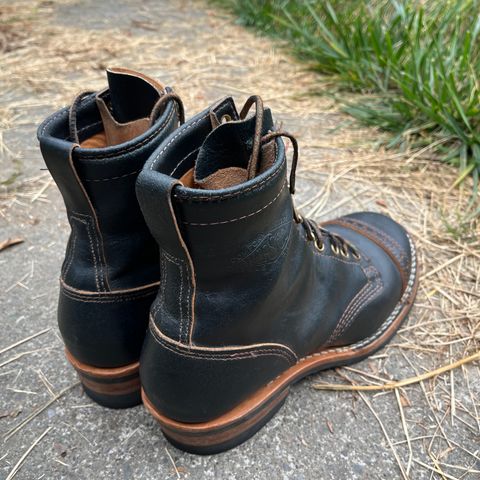 Wesco Warren Boot in Horween Navy Waxed Flesh