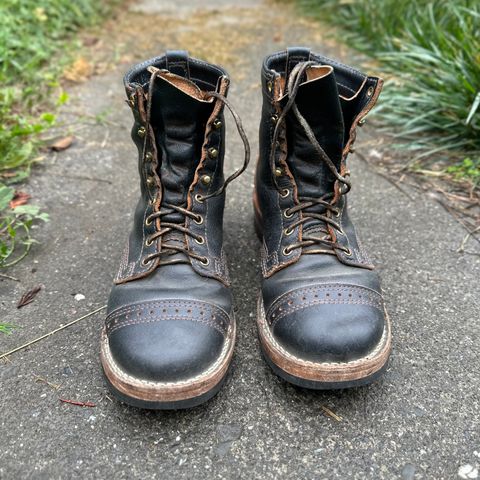 Wesco Warren Boot in Horween Navy Waxed Flesh