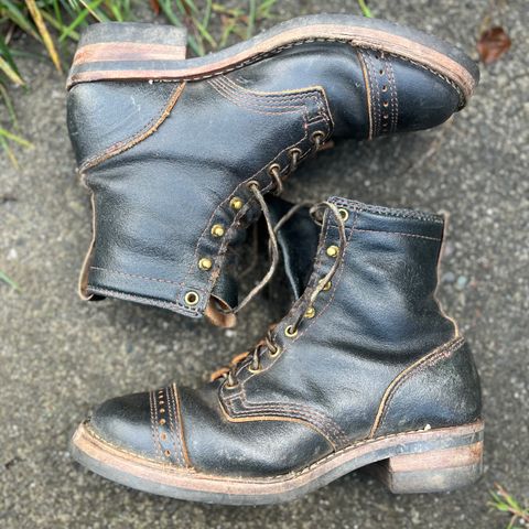 Wesco Warren Boot in Horween Navy Waxed Flesh