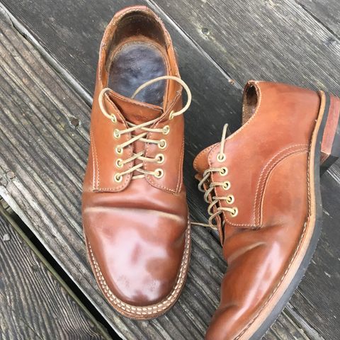 Truman Derby in Horween Unglazed Natural Shell Cordovan