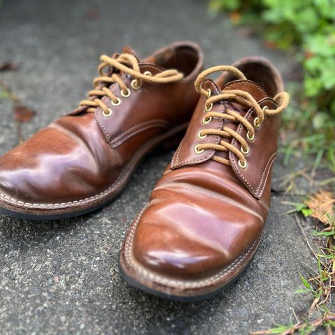 Truman Derby in Horween Unglazed Natural Shell Cordovan