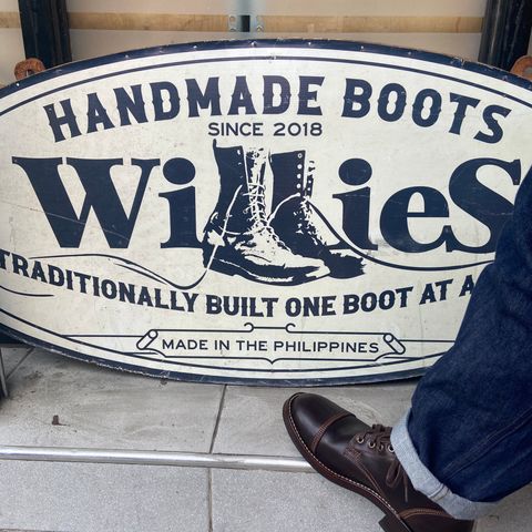 Willie's Handmade Boots Cap Toe Service Boot in Maryam Olive Horserump Overdyed Dark Brown