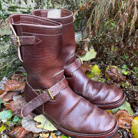 Benzein The Keeper 'Type 2' Engineer Boot in Shinki Natural Oiled Horsebutt Overdyed Brown