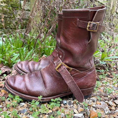 Benzein The Keeper 'Type 2' Engineer Boot in Shinki Natural Oiled Horsebutt Overdyed Brown