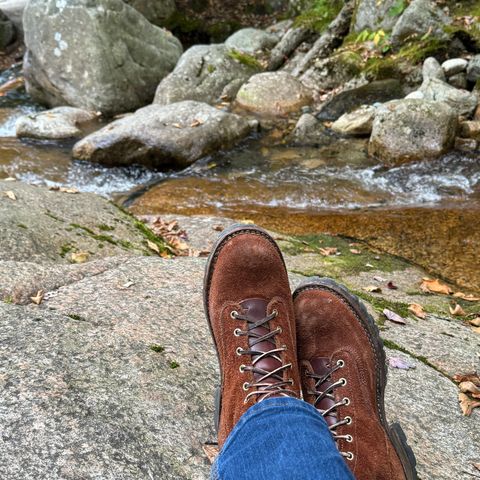 View photo of Drew’s Boots Lace To Toe Roughout in Seidel Brown Domain Roughout