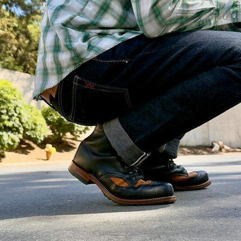 Wolverine 1000 Mile Addison Two-tone in Horween Black And Tan