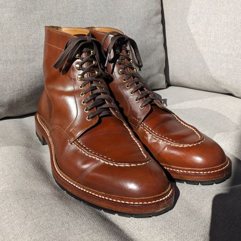 Joe Works Shoemaker Apron Derby in Shinki Whisky Shell Cordovan