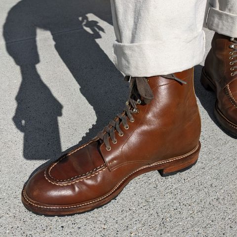 Joe Works Shoemaker Apron Derby in Shinki Whisky Shell Cordovan