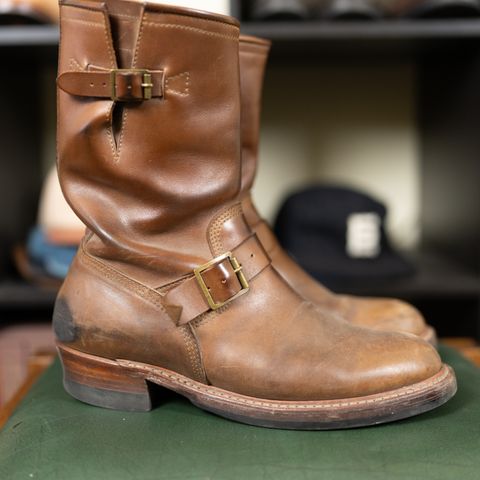 John Lofgren Wabash Engineer Boots in Horween Natural Chromexcel